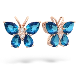 London Topaz Butterfly 14K Rose Gold earrings E2215
