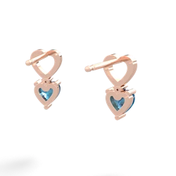 London Topaz Four Hearts 14K Rose Gold earrings E2558