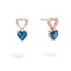 London Topaz Four Hearts 14K Rose Gold earrings E2558