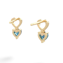 London Topaz Four Hearts 14K Yellow Gold earrings E2558