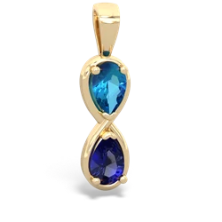 London Topaz Infinity 14K Yellow Gold pendant P5050