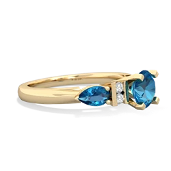 Opal 6Mm Round Eternal Embrace Engagement 14K Yellow Gold ring R2005