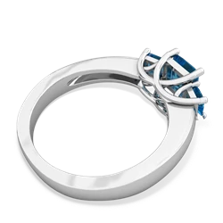 Sapphire Three Stone Trellis 14K White Gold ring R4015