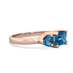 Blue Topaz Three Stone 14K Rose Gold ring R5235