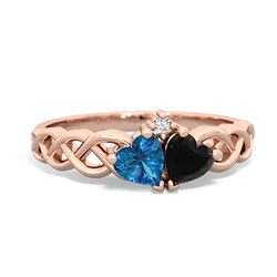 London Topaz Heart To Heart Braid 14K Rose Gold ring R5870