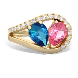 London Topaz Nestled Heart Keepsake 14K Yellow Gold ring R5650