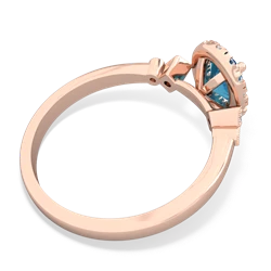 London Topaz Antique-Style Halo 14K Rose Gold ring R5720