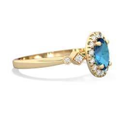 London Topaz Antique-Style Halo 14K Yellow Gold ring R5720