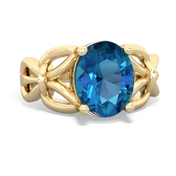 London Topaz Celtic Knot Cocktail 14K Yellow Gold ring R2377