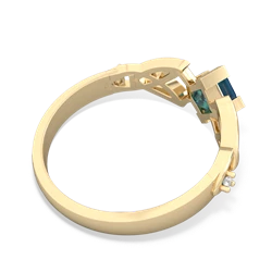 London Topaz Celtic Knot Princess 14K Yellow Gold ring R3349