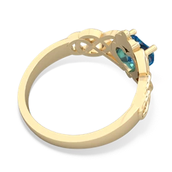 London Topaz Claddagh Celtic Knot 14K Yellow Gold ring R2367
