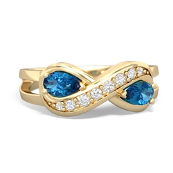 London Topaz Diamond Infinity 14K Yellow Gold ring R5390