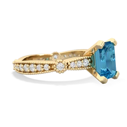 London Topaz Sparkling Tiara 8X6 Emerald-Cut 14K Yellow Gold ring R26298EM