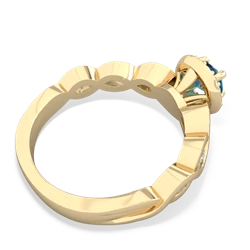 London Topaz Infinity Halo Engagement 14K Yellow Gold ring R26315RH