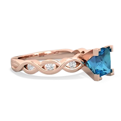London Topaz Infinity 6Mm Princess Engagement 14K Rose Gold ring R26316SQ