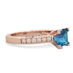 London Topaz Art Deco Engagement 6Mm Princess 14K Rose Gold ring R26356SQ