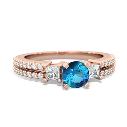 London Topaz Classic 5Mm Round Engagement 14K Rose Gold ring R26435RD