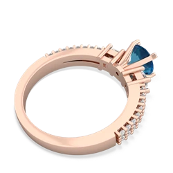 London Topaz Classic 6Mm Round Engagement 14K Rose Gold ring R26436RD