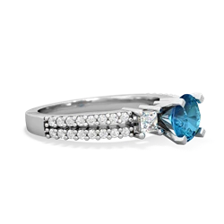 London Topaz Classic 6Mm Round Engagement 14K White Gold ring R26436RD