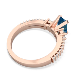 London Topaz Classic 7X5mm Emerald-Cut Engagement 14K Rose Gold ring R26437EM