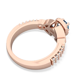 London Topaz Celtic Knot Halo 14K Rose Gold ring R26445RH