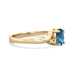 London Topaz Elegant Swirl 14K Yellow Gold ring R2173