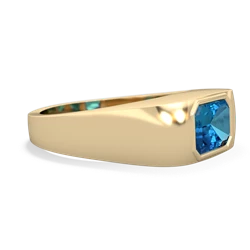 London Topaz Men's Emerald-Cut Bezel 14K Yellow Gold ring R0410