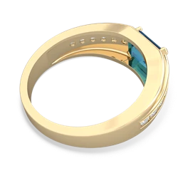 London Topaz Men's Diamond Channel 14K Yellow Gold ring R0500