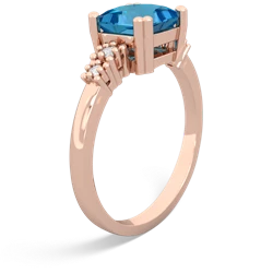 London Topaz Art Deco Princess 14K Rose Gold ring R2014