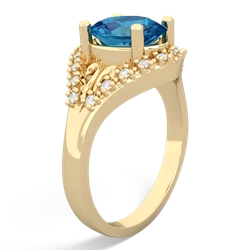 London Topaz Antique Style Cocktail 14K Yellow Gold ring R2564