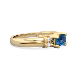 London Topaz Art Deco East-West 14K Yellow Gold ring R2590
