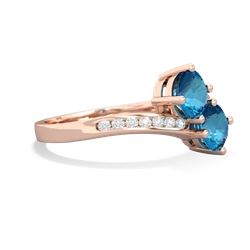 London Topaz Channel Set Two Stone 14K Rose Gold ring R5303