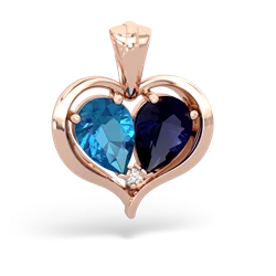 London Topaz Two Become One 14K Rose Gold pendant P5330