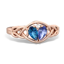 London Topaz Celtic Love Knot 14K Rose Gold ring R5420