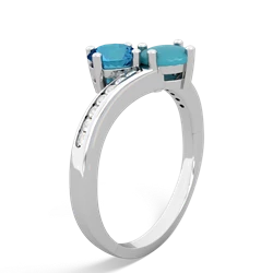 London Topaz Channel Set Two Stone 14K White Gold ring R5303