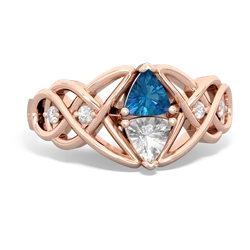 London Topaz Keepsake Celtic Knot 14K Rose Gold ring R5300