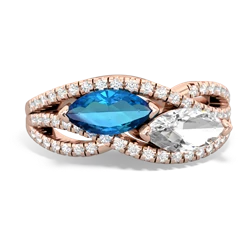 London Topaz Diamond Rivers 14K Rose Gold ring R3070