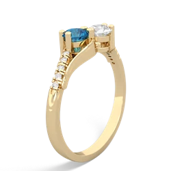 London Topaz Infinity Pave Two Stone 14K Yellow Gold ring R5285