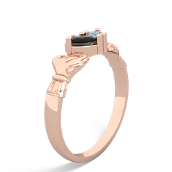 Onyx 'Our Heart' Claddagh 14K Rose Gold ring R2388