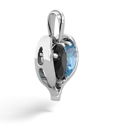 Onyx Two Become One 14K White Gold pendant P5330