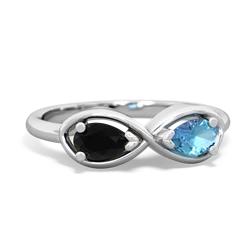 Onyx Infinity 14K White Gold ring R5050