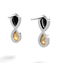 Onyx Infinity 14K White Gold earrings E5050