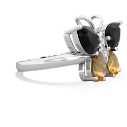 Onyx Butterfly 14K White Gold ring R2215