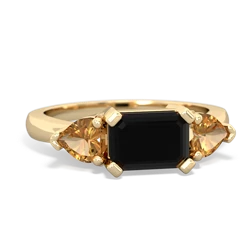 Onyx Three Stone 14K Yellow Gold ring R5235