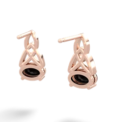 Onyx Celtic Trinity Knot 14K Rose Gold earrings E2389