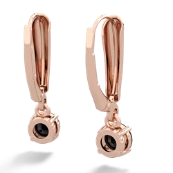 Onyx 5Mm Round Lever Back 14K Rose Gold earrings E2785