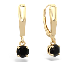 Onyx 5Mm Round Lever Back 14K Yellow Gold earrings E2785