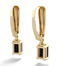 Onyx 6X4mm Emerald-Cut Lever Back 14K Yellow Gold earrings E2855