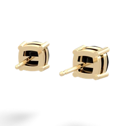 Onyx 6Mm Checkerboard Cushion Stud 14K Yellow Gold earrings E1796