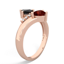 Onyx Heart To Heart 14K Rose Gold ring R2064